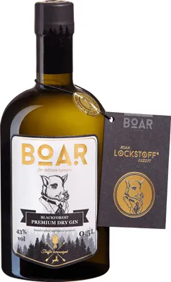 Produktbild von Boar Black Forest Premium Dry Gin harmonisiert mit Trüffel aus dem Schwarzwald | 43 % vol | 0,5 l