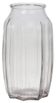 Produktbild von Bellatio Design Blumenvase - klar transparentes Glas - 12 x 22 cm - Vase