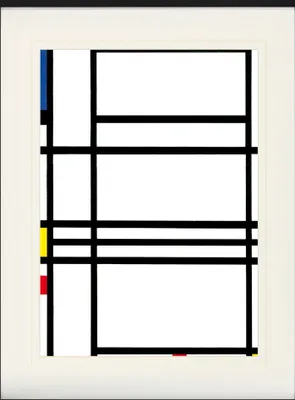 Produktbild von Piet Mondrian Gerahmtes Bild Mit Edlem Passepartout | Wand-Bilder | Im Bilderrahmen - Komposition No. 10, 1939-42 (80 x 60 cm)