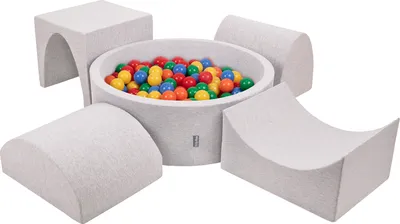 Produktbild von KiddyMoon Spielplatz Aus Schaumstoff Mit 200 Bälle 7cm Hindernisläufen Version 1 Rund Bällebad Mit Bunten Bällen Für Babys Und Kinder