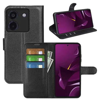 Immagine prodotto di Per Xiaomi Poco X7 Pro 5G / Redmi Turbo 4 Custodia a libro in Pelle finta per cellulare, cover nera