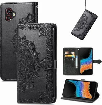 Zdjęcie produktu dla Pokrowiec König Design kompatybilny z Samsung Galaxy Xcover 6 Pro z syntetycznej skóry - Etui na telefon komórkowy czarne