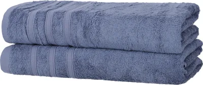 Produktbild von 2er Set Handtücher 50x100 cm Baumwolle Weich Soft Frottee Saugfähig Handtuch, Farbe:blau
