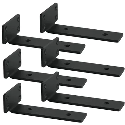 Zdjęcie produktu dla Uchwyty do półek - Industrialne mocowanie ścienne - Solidne metalowe wsporniki - 8 cali - 6 sztuk - Nośność do 80 lbs
