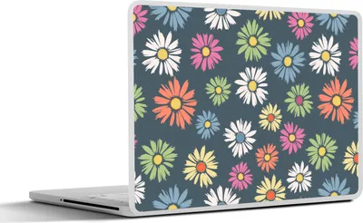 Produktbild von MuchoWow® Laptop Aufkleber Sticker Cover Regenbogen - Design - Blumen 30x22 cm - Laptop-Sticker