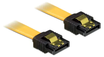Productafbeelding van Delock SATA-kabel, 70 cm, rechte connector aan beide uiteinden, metalen behuizing, geel