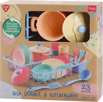 Image de Jouets Play Égouttoir avec accessoires de cuisine - 23 pièces de vaisselle