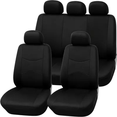 Productafbeelding van Universele autostoelhoes, zwart, geschikt voor 5 zitplaatsen, vuilafstotend, autostoelbeschermer