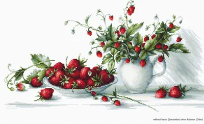 Produktbild von Luca-S Kreuzstich Set "Erdbeeren", Zählmuster, 40,5x22,5cm