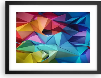 Produktbild von Gerahmtes Poster - Schwarzer Rahmen - Formen futuristisch geometrisch - 40x30 cm - Wand Bild - Wanddeko - Wandbilder - Wandposter - Bilderrahmen - Bilder - Kunstdruck - Wandbild - P2BAA40x30-3027