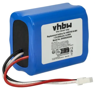 Ersatzakku für iRobot Braava 2000–390T, 2000 mAh, 7,2 V, NiMH