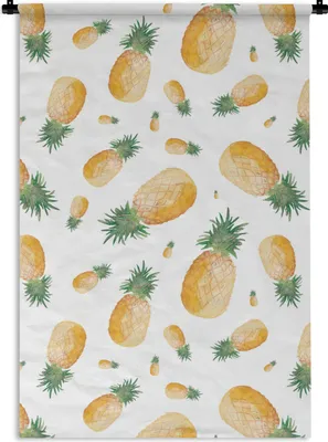 Produktbild von MuchoWow® Wandteppich Wandbehang Ananas - Aquarellfarbe - Muster 120x180 cm Tapisserie Dekoration Wandtuch - Schlafzimmer - Dekorationen für das Haus