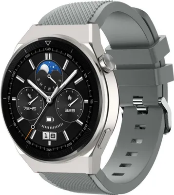 Produktbild von Strap-it Huawei Watch GT 3 Pro 46mm Silikonarmband (Grau)