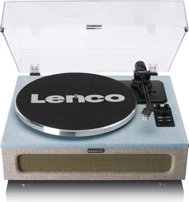 A Lenco turntable is shown on a white background.
