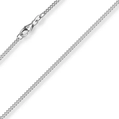 Produktbild von 1,5mm Panzerkette Kette Collier aus 585 Gold Weißgold Halsschmuck 60cm