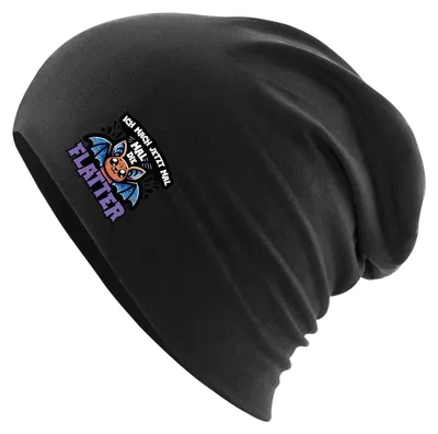 Produktbild von Huuraa Beanie Ich mach jetzt die Flatter Fledermaus Black One Size Baumwolle und Elasthan Mütze Geschenkidee