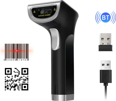 Obrázok produktu pre Bezdrôtová čítačka čiarových kódov QR-2D, prenosná, drôtová čítačka čiarových kódov USB, podporuje papier a obrazovku, kompatibilná so systémami Windows, Android, Mac, manuálne/priebežné/automatické spúšťanie skenovania pre supermarkety, maloobchody, knižnice, logistické sklady, colné systémy