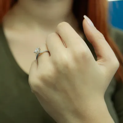 Produktbild von 0,43 Carat Diamant Solitär Ring Antragsring 14 Karat Weißgold