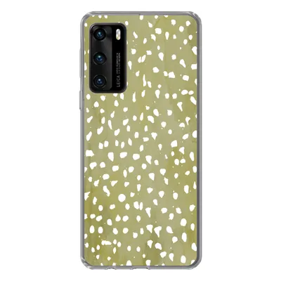 Produktbild von MuchoWow® Handyhülle Schutzhülle Hülle für Huawei P40 Polka dots - Weiß - Grün Silikon Softcase Handy Hülle - Handytasche