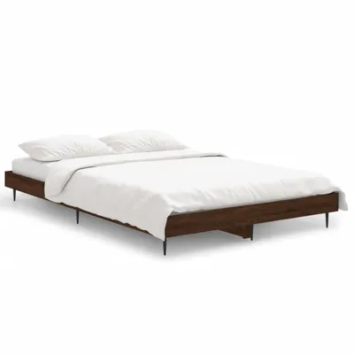 Image de vidaXL Cadre de lit sans matelas Chêne brun 120x190 cm Bois composite