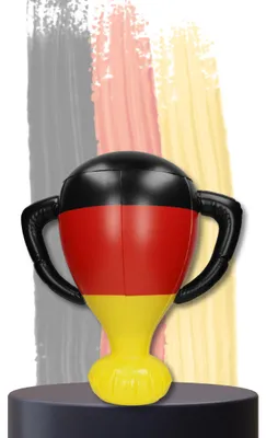 Immagine prodotto di Trofeo gonfiabile con i colori della Germania - Articoli per tifosi dei Mondiali di calcio 2026 - Accessori per i Mondiali - Perfetto per lo stadio con i colori della Germania