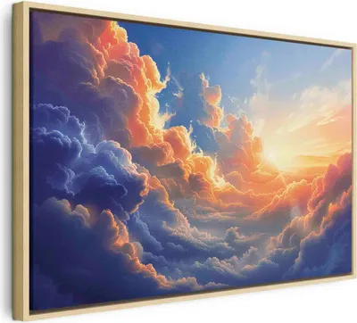 Produktbild von Italienischer Leinwand Leinwandbild - Sunset Over a Cloudy Sea: A Wonderful Symphony of Colors 60x40 cm Muster b-H-10028-b-a