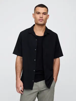 Produktbild von GAP Leinenhemd für Herren, lässig-elegant, mit kurzen Ärmeln und durchgehender Knopfleiste, XXL