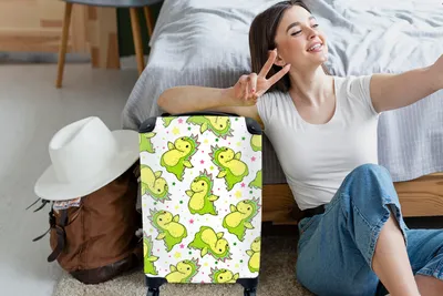 Produktbild von MuchoWow® MuchoWow® Koffer Handgepäck Trolley Rollkoffer Kleine Reisekoffer mit 4 Rollen - Drache - Junge - Sterne - Regenbogen - Design - Cabin Size < 55x40x23 cm & 55x40x20 cm - Fotokoffer - Kabinen