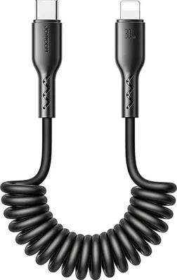 Image de Joyroom Câble de voiture à charge rapide Usb-C vers Lightning Easy-Travel Series 30W 1,5M, torsadé (noir)