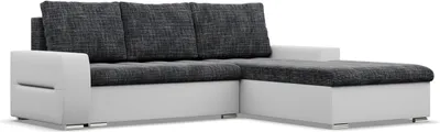 Produktbild von Rechts Ecksofa mit Schlaffunktion Aurora, Schwarz + Grau