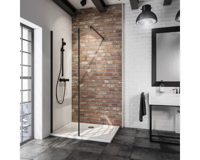 Produktbild von Walk In Duschwand Loft Schulte Alexa Style 2.0 Black Style Breite 120 cm Klarglas Profilfarbe schwarz D583810 68 500 200