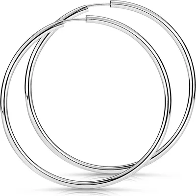 Produktbild von MATERIA Damen Creolen Silber 925 Schmuck - 47mm Ohrringe Ringe 2,5mm dünn in Geschenk-Box SO-94