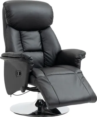 Produktbild von Relaxsessel, Liegefunktion, Lederoptik, Fußstütze, bis 150 kg, 78 x 80 x 109 cm, Schwarz