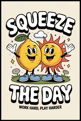 Produktbild von Poster 61x91,5cm Motivational Affirmation Retro Vintage für das Wohnzimmer Squeeze