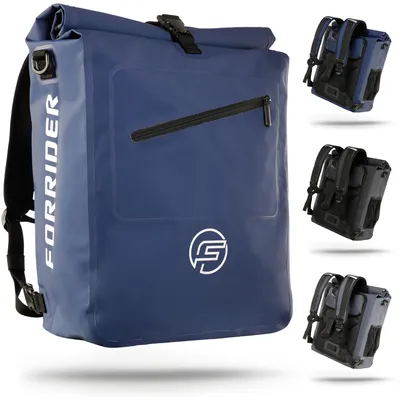 Produktbild von Forrider 3in1 Fahrradtasche - Gepäckträgertasche auch als Rucksack geeignet! - blau