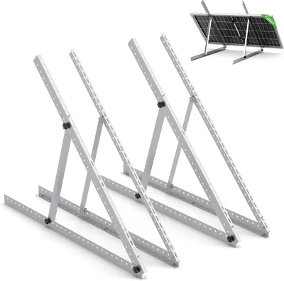 Produktbild von 114 cm verstellbare Solarpanel-Halterung, klappbare Aluminium-Stützen für 100-500W Module, für Dach, Wohnmobil, Boot & Inselanlagen (2 Sets)