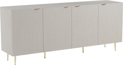 Produktbild von 4-türige Kommode aus MDF und Stahl - Beige und Gold - YESINIA