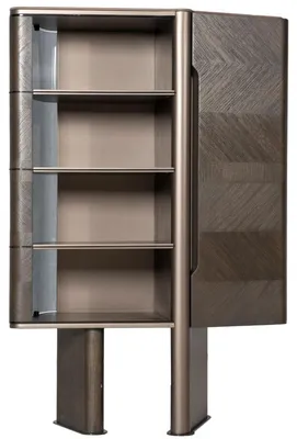 Produktbild von Casa Padrino Luxus Vitrine Dunkelbraun / Bronze 105,95 x 48,15 x H. 170 cm - Vitrinenschrank mit Tür - Hotel Möbel - Luxus Möbel - Luxus Kollektion