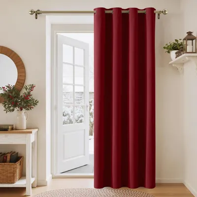 Zdjęcie produktu dla Zasłona zaciemniająca, termoizolacyjna, czerwona, wymiary 220 x 140 cm, opakowanie: 1 sztuka
