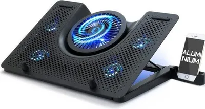 Zdjęcie produktu dla Chłodzenie laptopa - Ergonomiczne - Ciche - 12-17 cali - Regulowane - Z portem USB - Podświetlenie