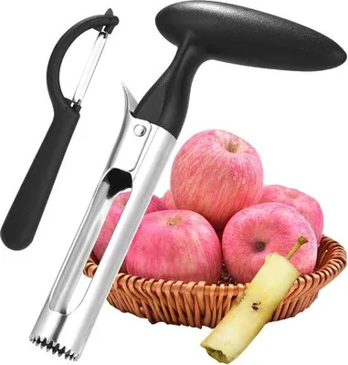 Produktbild von Praktische Appelstecher mit Kunststoffhandgriff - Edelstahlmesserrückseite - Küchenhilfe für Appelstechen