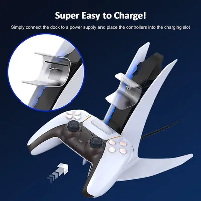 Produktbild von PS5 Controller Schnelllade-Ladegerät，2 Std Schnelllade Schutzchip Ladestation mit LED Anzeige Controller-Schnelllade für PlayStation 5