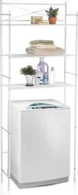 Produktbild von Toilettenregal MARSA mit drei Ablageflächen – Vielseitiges Standregal, WC- und Waschmaschinenregal in Weiß, Perfekt für Waschküche
