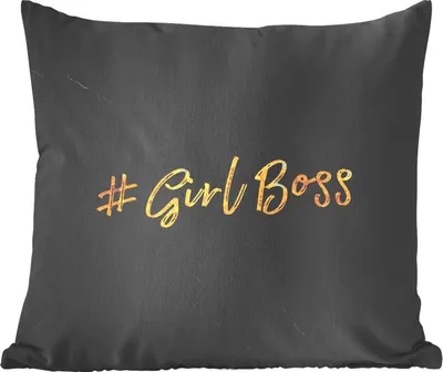 Produktbild von MuchoWow® Zierkissen Sofakissen Wohnzimmer Dekokissen 40x40 cm Zitate - Mädchen - Gold - Marmor - Foto Kissen - Schlafzimmer Dekoration