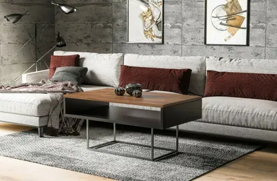 Image de Endo-Möbel Table basse Enna 100x60x53 cm Table de salon avec rangement (chêne Stirling)