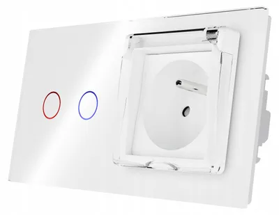 Image de Interrupteur double tactile LIVOLO avec prise, blanc
