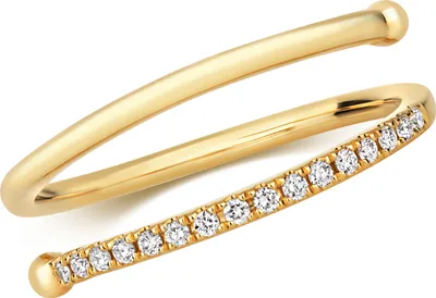 Produktbild von Funkelndes Feuer Stylischer 18 Karat (750) Gold Diamant Damenring Brillant-Schliff 0.10 Karat G - VS, 51 (16.2); TRS2126118KYRSL