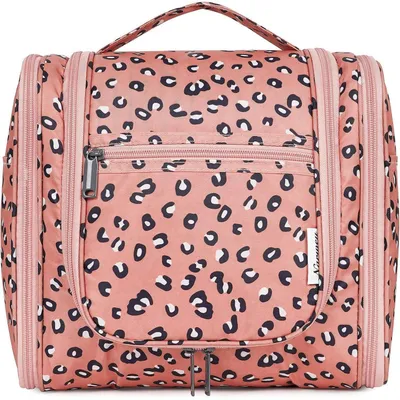 Produktbild von Kulturbeutel zum Aufhängen mit Haken, Kosmetiktasche, Waschtasche, Leopard (Groß)