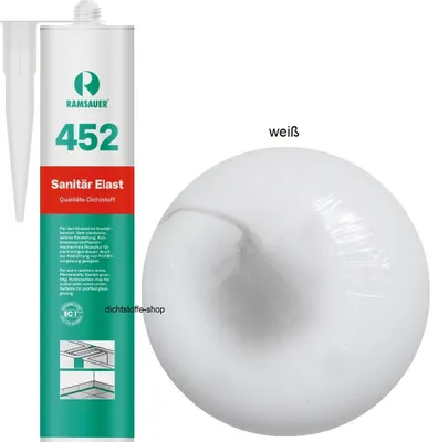 Produktbild von Ramsauer 452 Sanitär Elast 1K Silikon Dichtstoff 310ml Kartusche Weiß