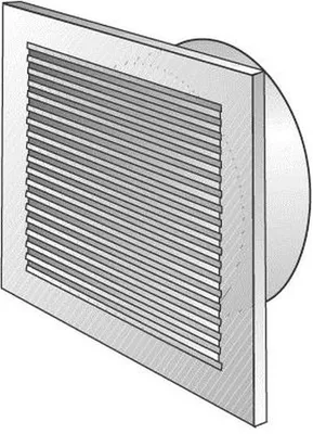 Produktbild von Helios L-G 100 Lüftungsgitter m. Anschlußstutzen DN 100